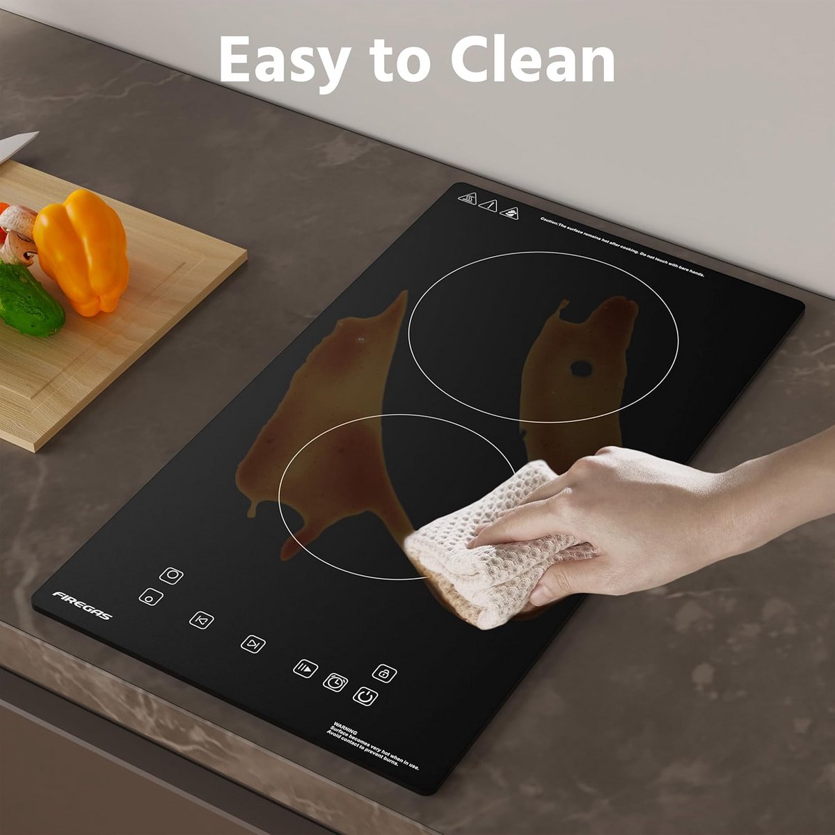 Inbouw Keramische Kookplaat 3000W 2 Zones Sensor Touch Timer & Kinderbeveiliging