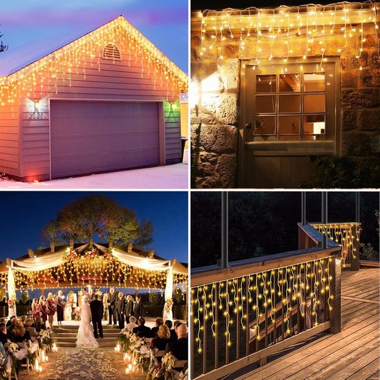 Lichtsnoer op batterijen, timer, 4 stuks, 2 m, 20 leds, waterdicht, voor kamer, Kerstmis, Halloween, bruiloft, decoratie, warm wit, 4 stuks