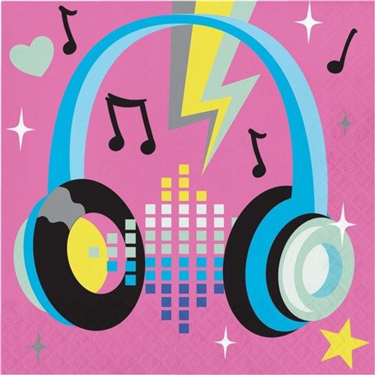 Servetten birthday beats (33x33cm, 16st)