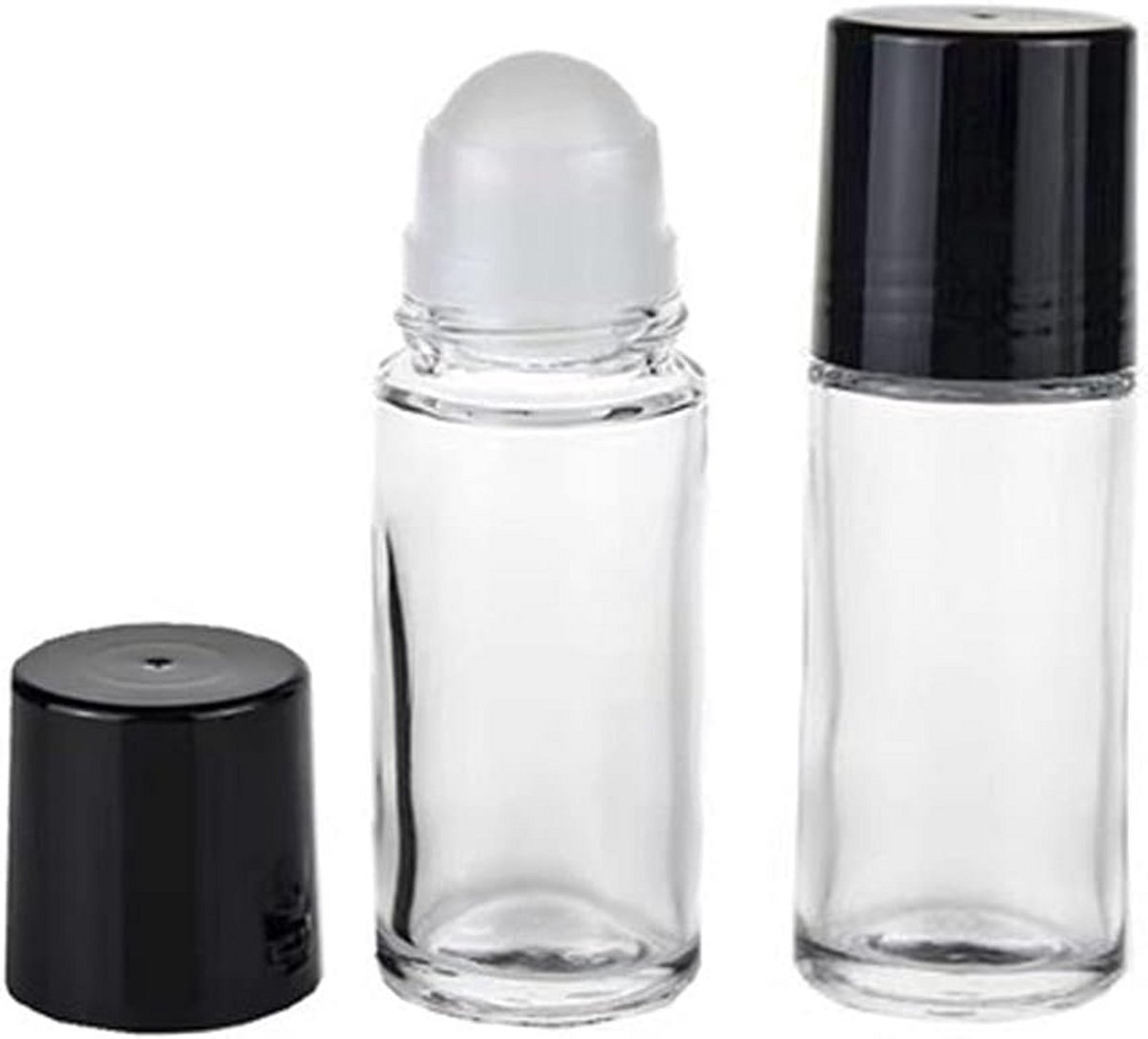2 Stuks 50ml Glazen Rollerflessen voor Deodorant, Zonnebrandcrème of Etherische Oliën