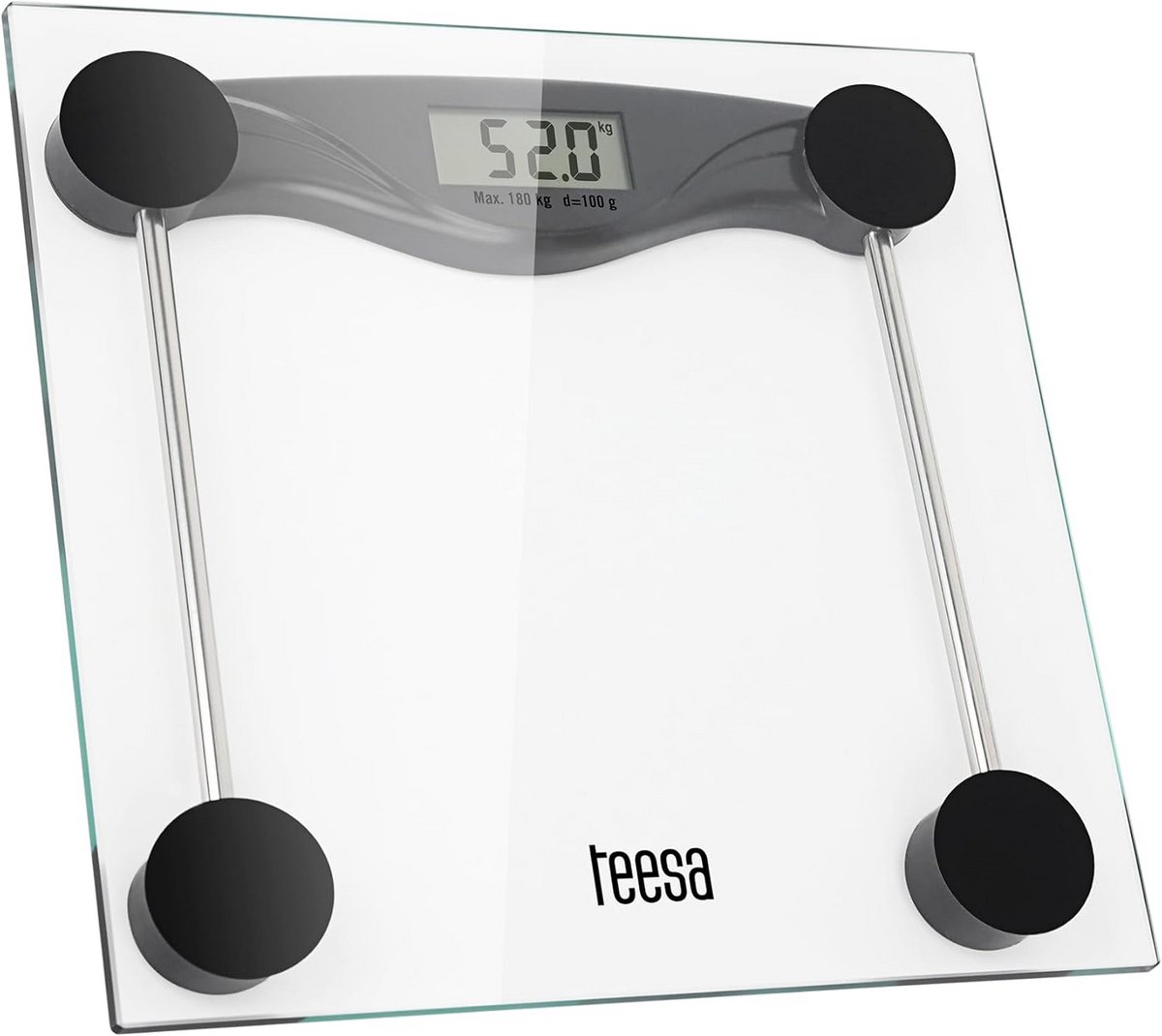 Digitale Personenweegschaal met Groot LCD Display - Max. 180 kg - Glas