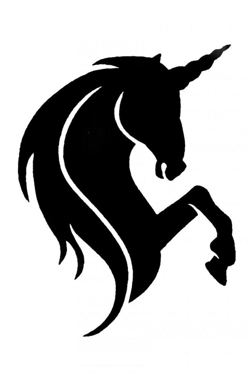 Quick Glitter Tattoo Sjabloon UNICORN zonder lijm te gebruiken.