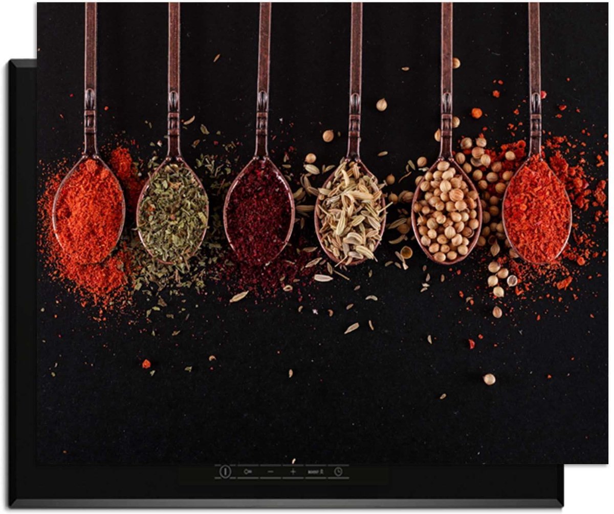 KitchenArt - Herb & Heat - Inductie Beschermer - 77x51 cm - Kookplaat Beschermer - Luxe Afdekplaat Inductieplaat - Anti-slip & Oprolbaar - Beschermmat Inductiekookplaat