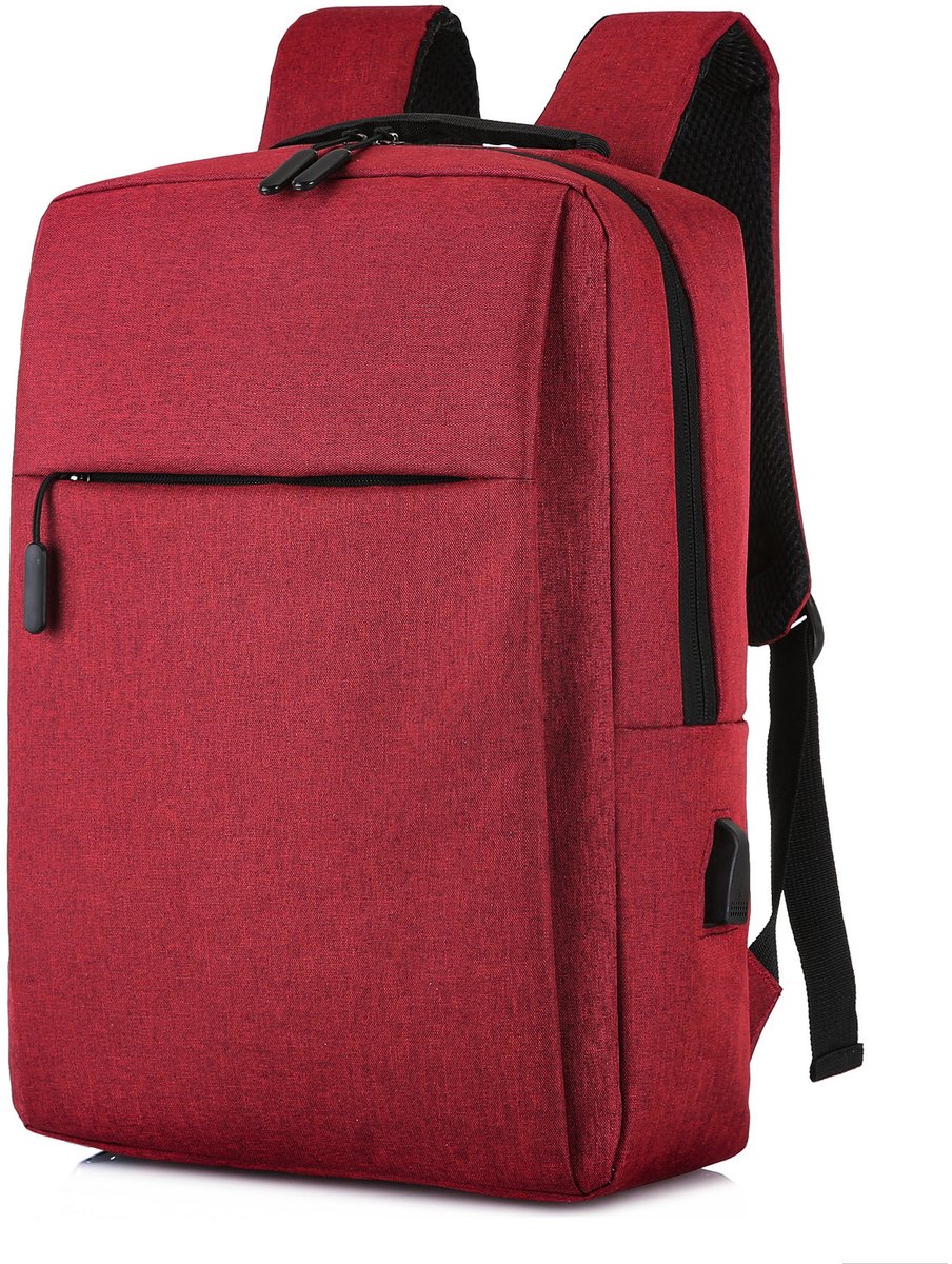 15.6 inch - Laptoprugzak met USB-poort - Geschikt voor 15.6 inch laptops - Tablets - Elektronica - Accessoires perfect voor zakelijke laptops - Reizen naar school - Waterbestendig -Claret