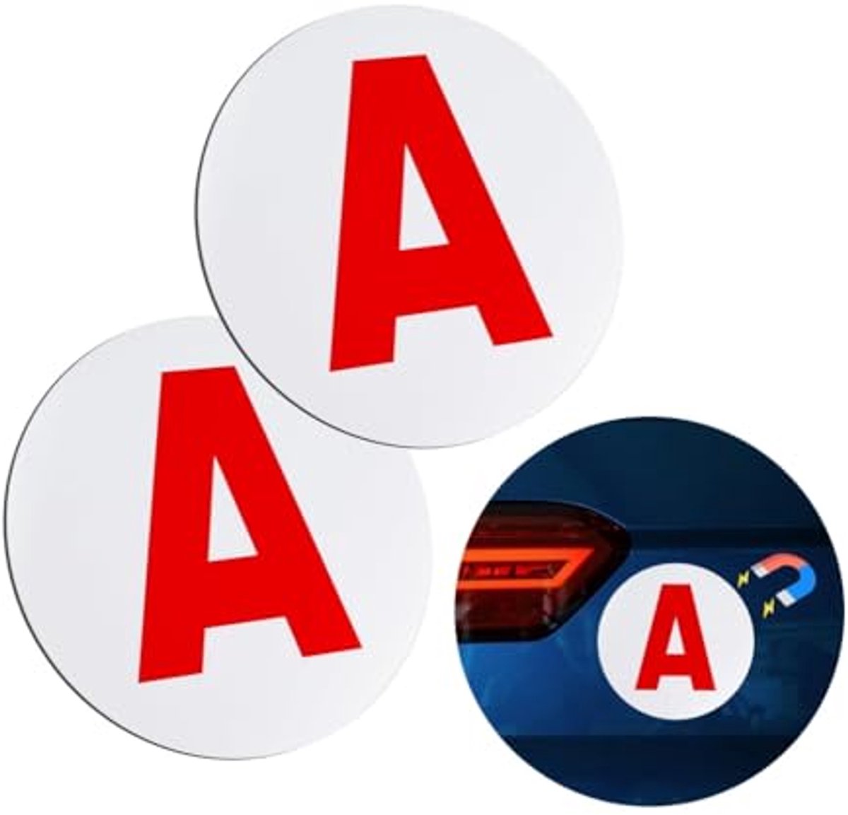 2 stuks schijfmagneten A, diameter 15 cm schijfje, een bevestiging aan de riem, magnetische Jeune conducteur auto