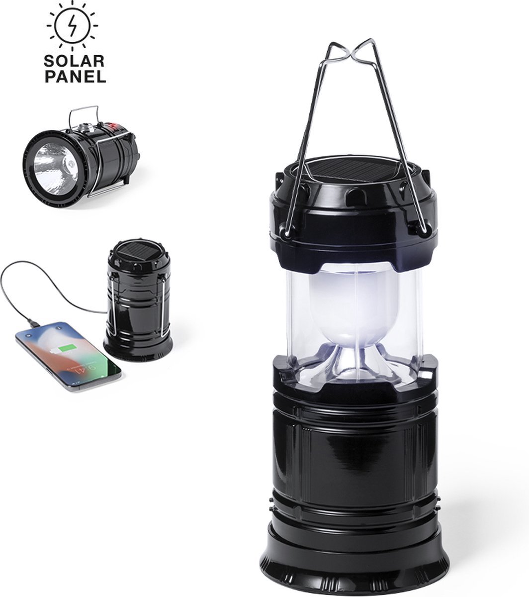 Multifunctionele campinglamp - Met 1200 mAh accu en powerbank - Zaklamp - Noodlamp bij stroomuitval