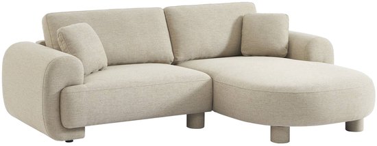 sweeek - Canapé d'angle droit 3 places en tissu, pieds ronds L 231 x l 160 / 88 x H 78 cm - zenio