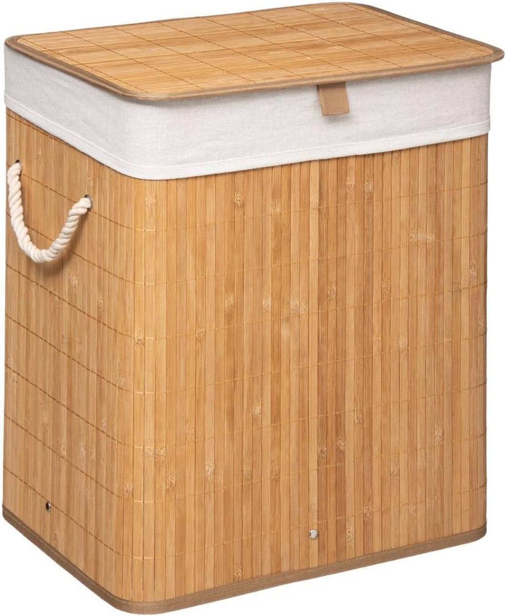 Luxe Bamboe Wasmand (50 cm Hoog) - Stijlvolle Linnenmand voor de Badkamer