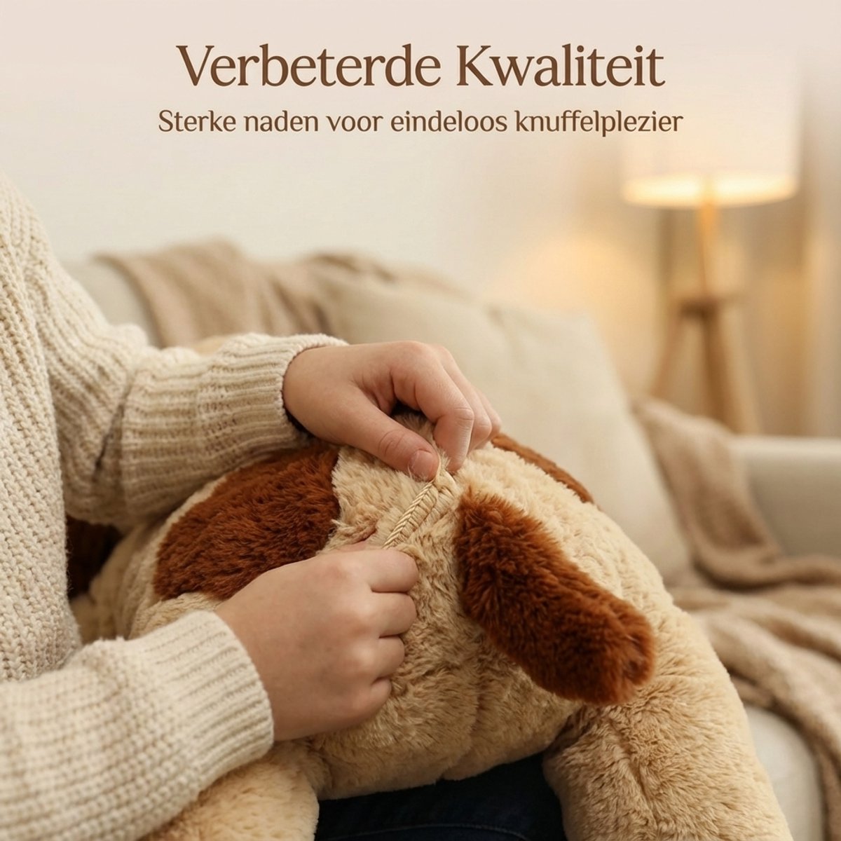 Big Baloo Verzwaringsknuffel Hond 2,5KG/70CM - Verzwaarde Zware Anxiety Knuffel - Weighted stuffed animal voor Kind & Volwassenen — afbeelding 11