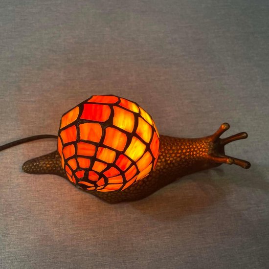 EHOTER Vintage Dier Tafellamp Tiffanies Stijl Glas in lood Lamp Gebrandschilderd Glas Gestapeld Nachtlampje Boheemse Dier Tafellampen Esthetische Kamer Decor voor Slaapkamer Gift voor Kerstmis