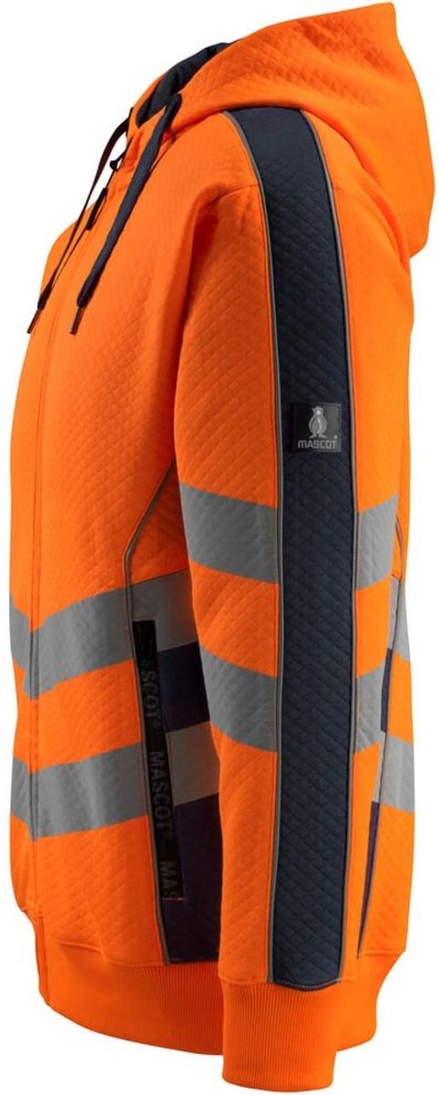 Mascot Safe Supreme Capuchontrui met rits 50138-932 - hi-vis oranje/donkermarine - L
