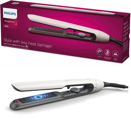 Philips Series 5000 BHS515/00 – ThermoShield Stijltang – Ionentechnologie – Keramische platen met arganolie – Inclusief reisetui