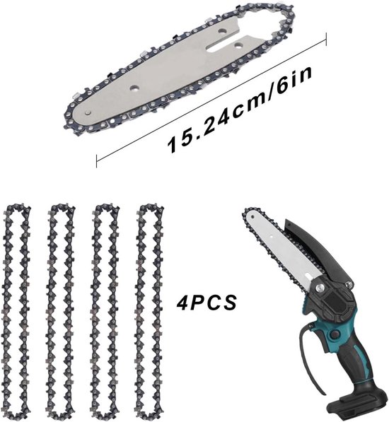 4 Stuks Universele Vervangingskettingen voor 6 Inch Mini Kettingzaag