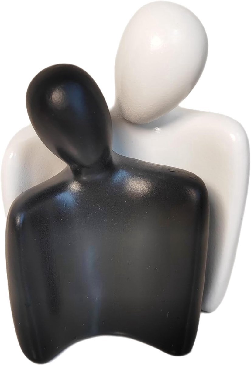 Stunq® Beeld van een paar dat omhelsd wordt, decoratie op de plank, sculptuur van een boekenwurm, decoratieve figuren, decoratieve woonkamer, decoratie voor thuiswinkels, decoratie van moderne abstracte kunstsculpturen, kantoordecoraties