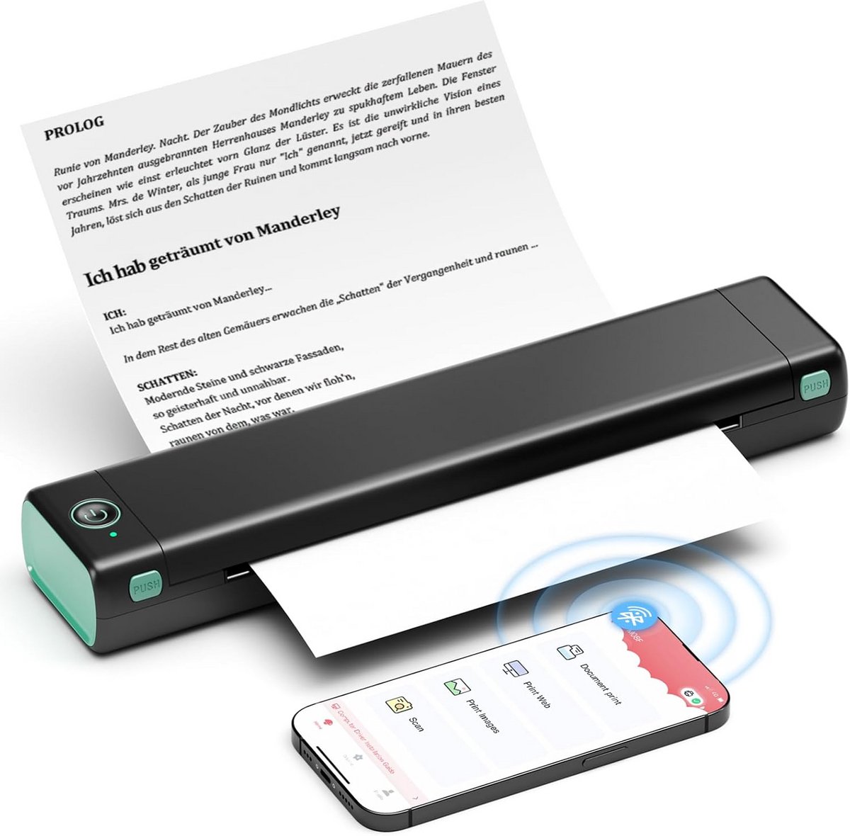 Draagbare A4 Thermische Printer zonder Inkt of Wifi - Mobiel Printen voor Telefoon & Laptop