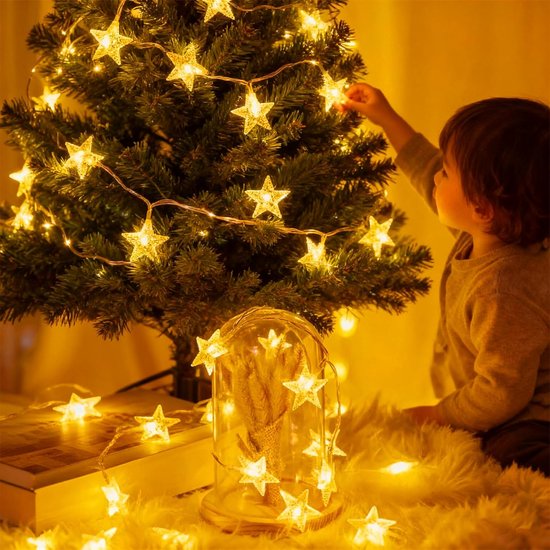 Nogeqi 40 stuks grote gouden sterren-papier, decoratieve sterren goud om op te hangen, glitter ster cutouts, papieren sterren uitsnijdingen