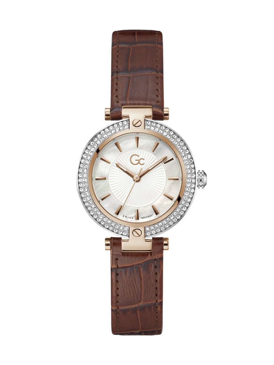 Gc Gc Vogue Quartz Day Date Bruin Case: 100% Stainless Steel | Armband: 100% Leather 32 Z22004L1MF