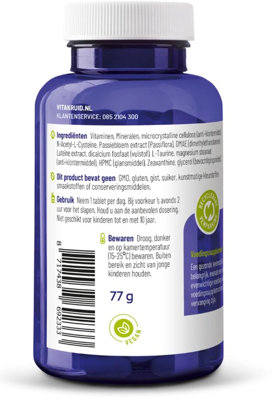 Vitakruid Multi Dag & Nacht Man 50+ 100% Vegan 2 x 90 180 Tabletten