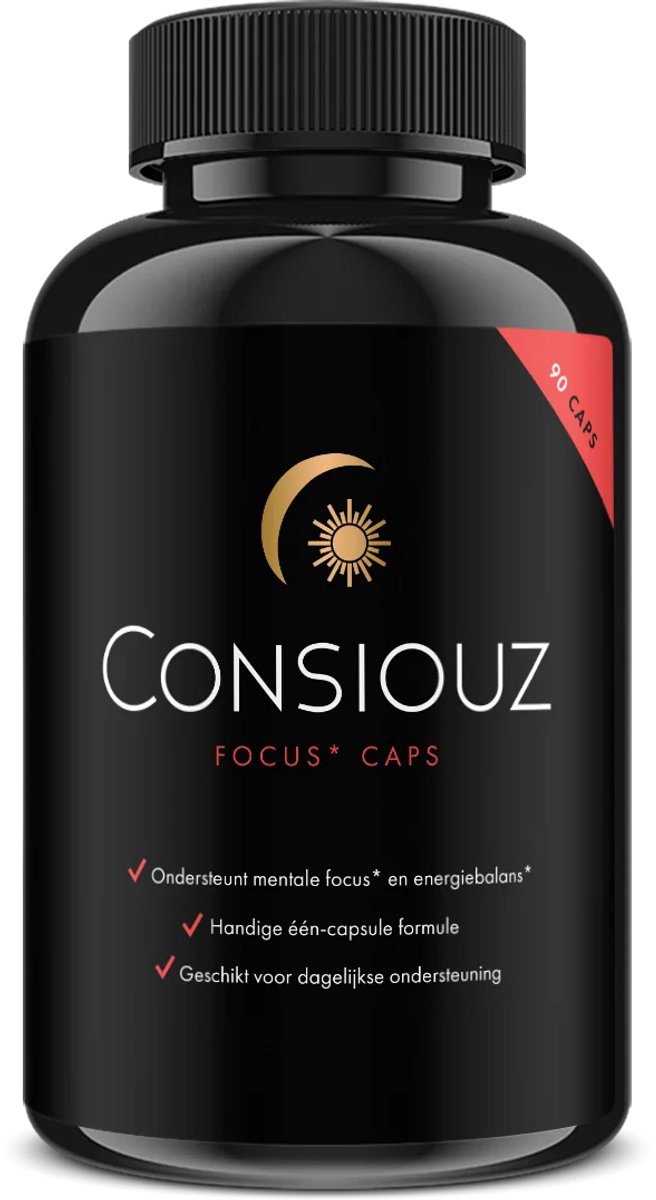 Consiouz Focus Caps – L-Tyrosine voor Focus, Mentale Helderheid & Prestatie