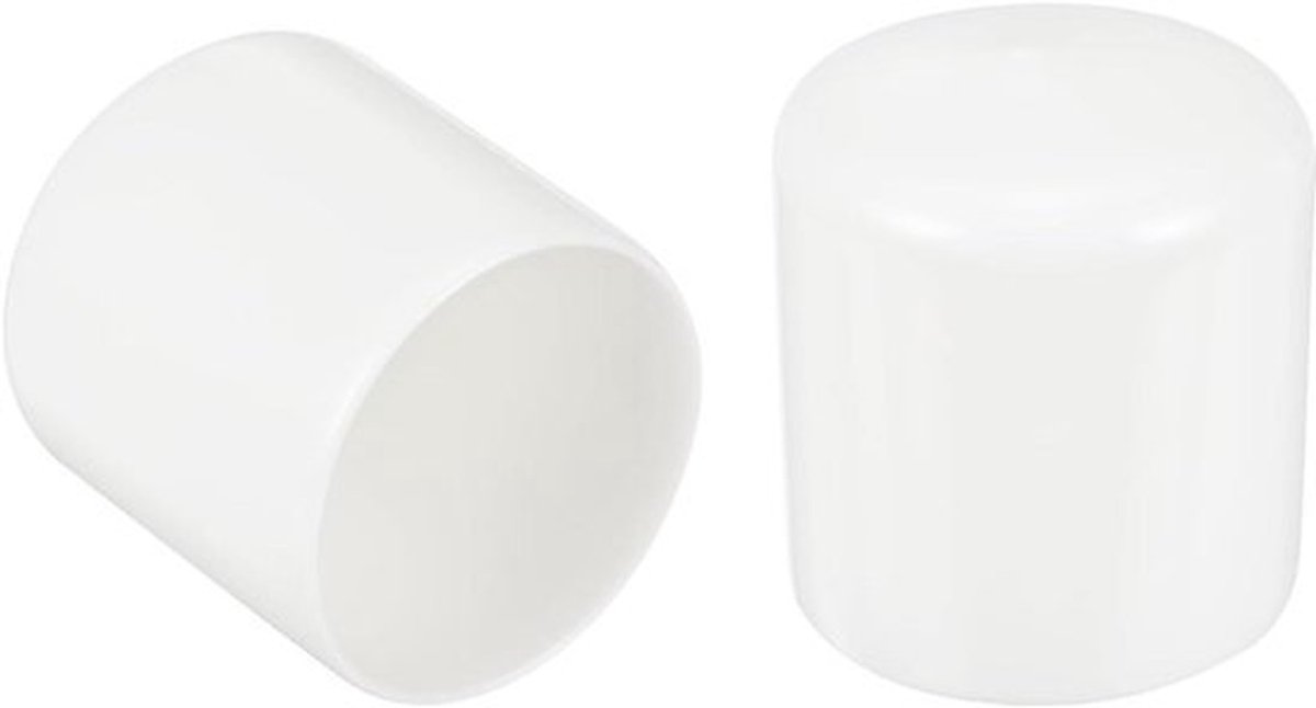 Allecto plus - Set van 5 rubberen stoppen Ø46 mm voor buisafsluiting en meubels in witte kleur