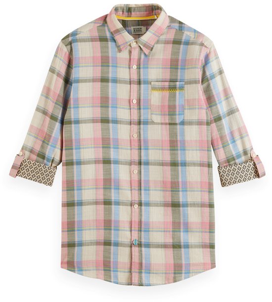 Scotch & Soda YARN DYE CHECK ROLL UP SHIRT Chemise Homme - Taille L