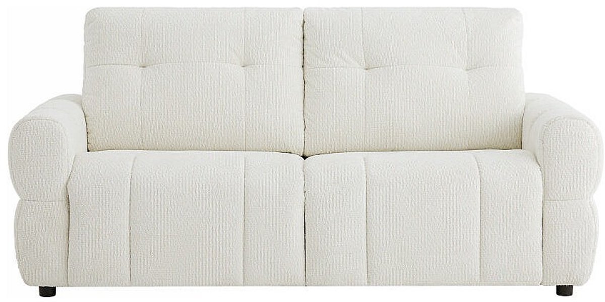 Vente-unique Driezitsslaapbank in beige chenille stof ECORIA