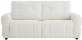 Vente-unique Canapé-lit trois places en tissu chenille beige ECORIA