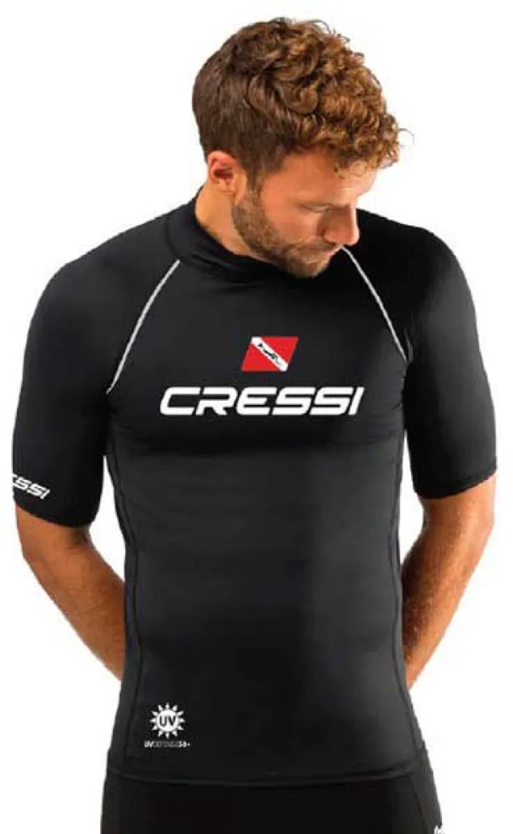 Cressi Spa Diving 2024 Korte Mouw Rash Guard Zwart XL Man