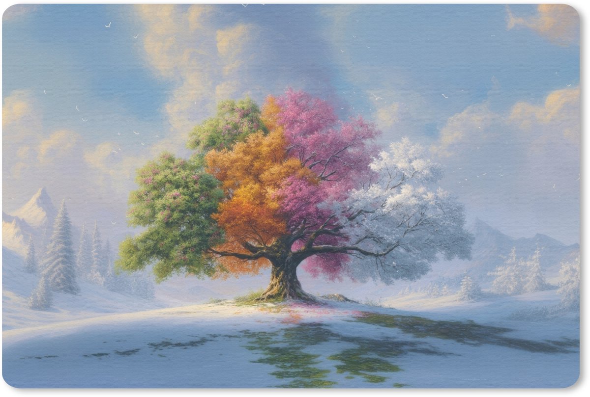 Muismat 27x18 cm - Mousepad Boom - Seizoenen - Winter - Landschap - Muismatten