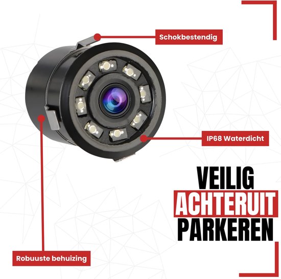 Cartronix RV-340 PRO Achteruitrijcamera - Universeel - Bumper - 8 LED van Cartronix — afbeelding 2