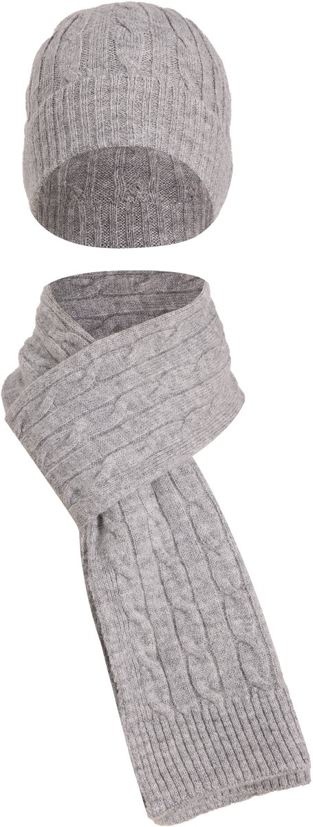 Felix Hardy Winter Gebreide Muts En Sjaal Set Unisex Grijs - Einheitsgröße