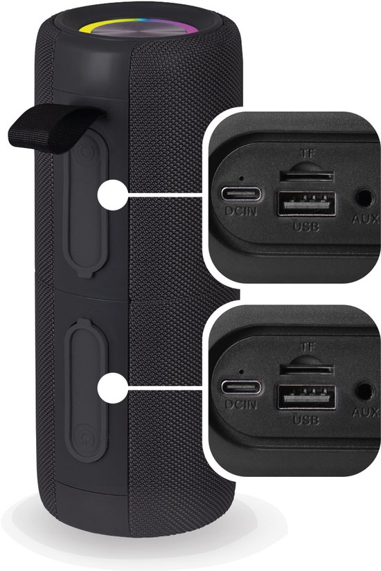 QiCheng & LYS Halsband Bluetooth luidspreker, Companion luidspreker, zwart, draagbare draadloze luidspreker, uitstekende audiokwaliteit (910
