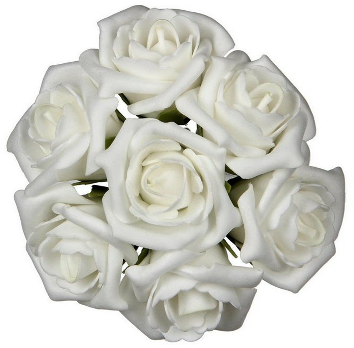 Ideas4seasons Rozen - 7x stuks - foam - 9 x 3 cm - creme wit - diy - bruiloft decoratie
