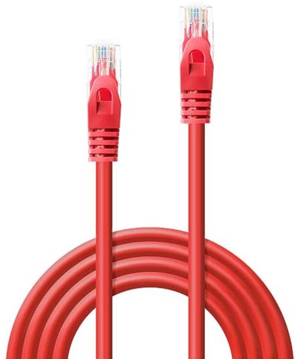 LINDY 48180 0.3m Cat.6 U/UTP netwerkkabel, rood
