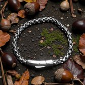 Leerella Zilverkleurig Roestvrijstalen Schakelarmband Box Chain 21cm - 6mm Breed, Diverse Lengtes Beschikbaar