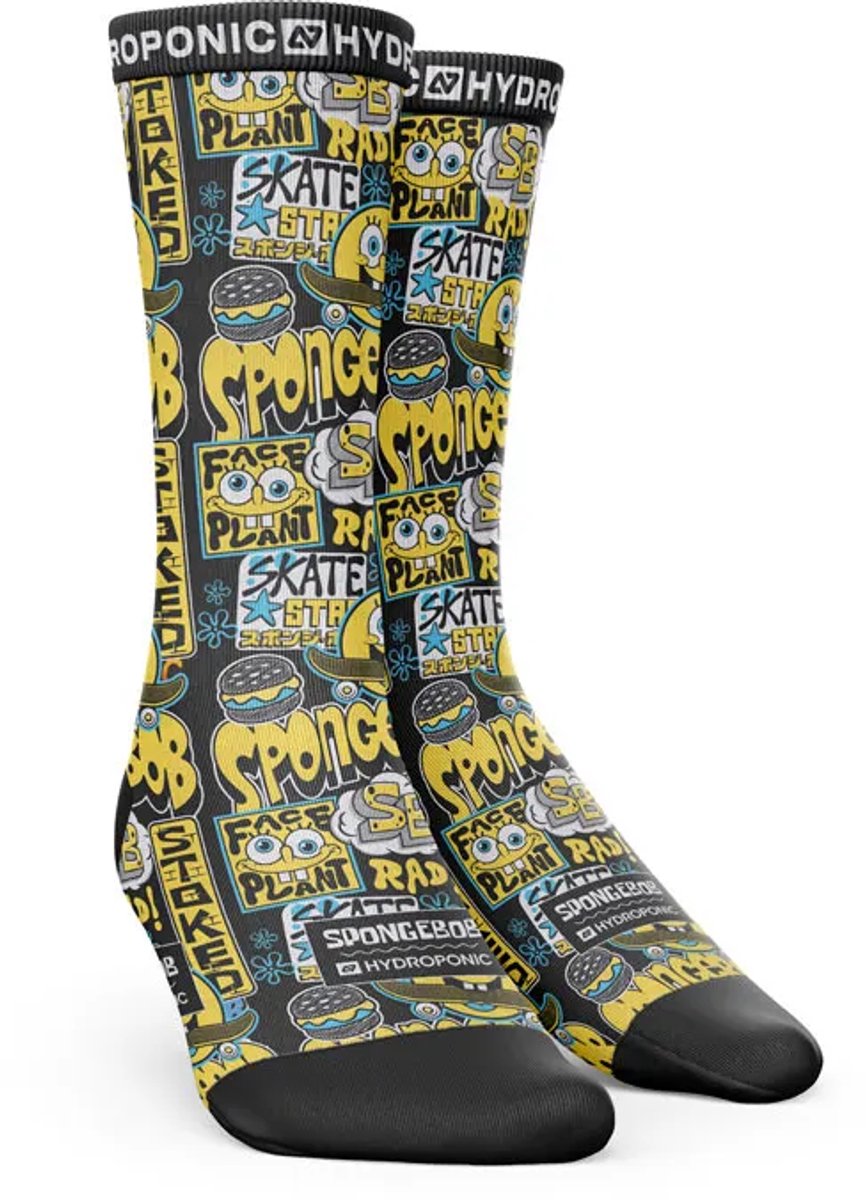Hydroponic Sk Sponge Bob Sokken Zwart EU 43-46 Man,Vrouw