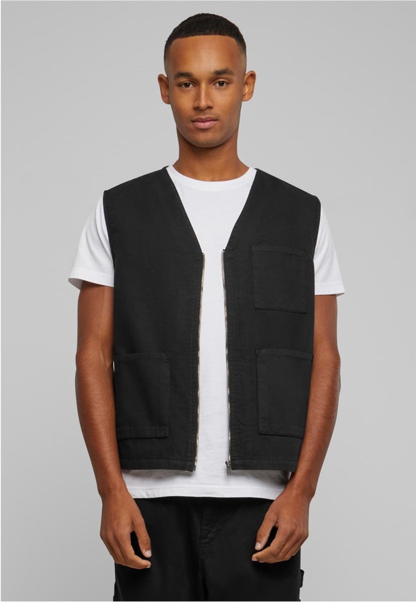 Urban Classics Organic Cotton Mouwloos jacket M Zwart