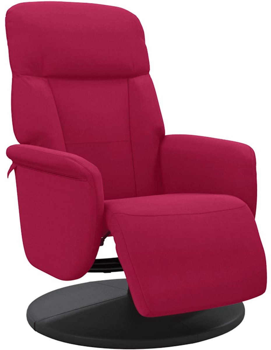 vidaXL Fauteuil - verstelbaar - met - voetensteun - fluweel - wijnrood