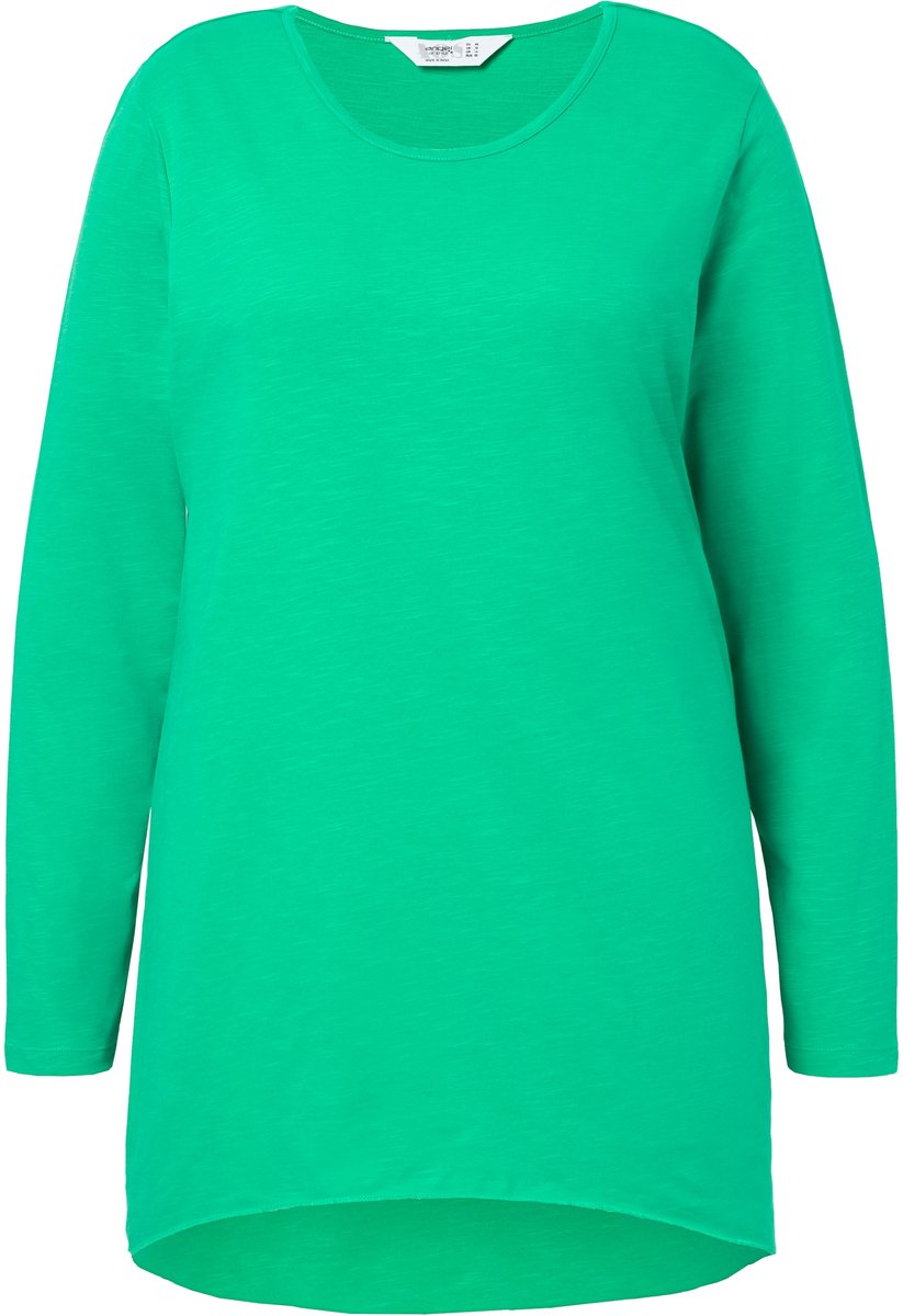 Angel of Style - Dames - longshirt comfortabele pasvorm ronde hals lange mouwen - Meigroen - Maat 48