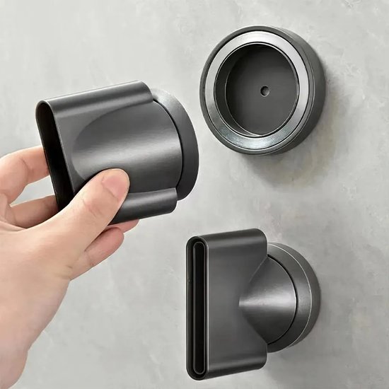 Haardrogerstandaard, haardrogerstandaard Geschikt voor Dyson haardrogers, wandgemonteerde haardrogerstandaard met 5 magnetische mondstukhouders, grijs. — afbeelding 2