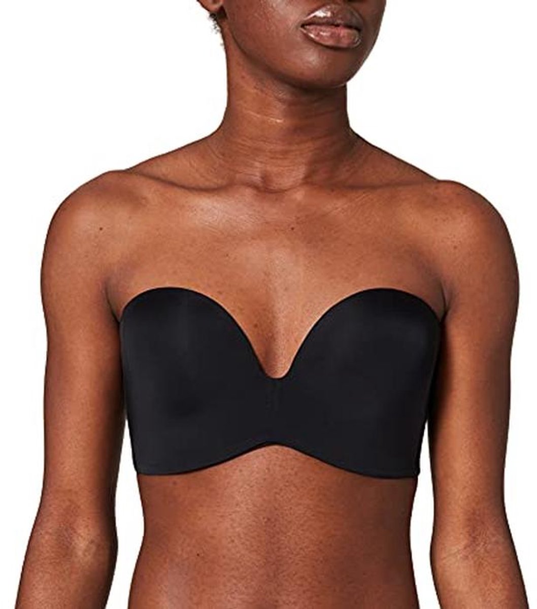 Strapless Push-Up Beha voor Dames, 85C, Zwart
