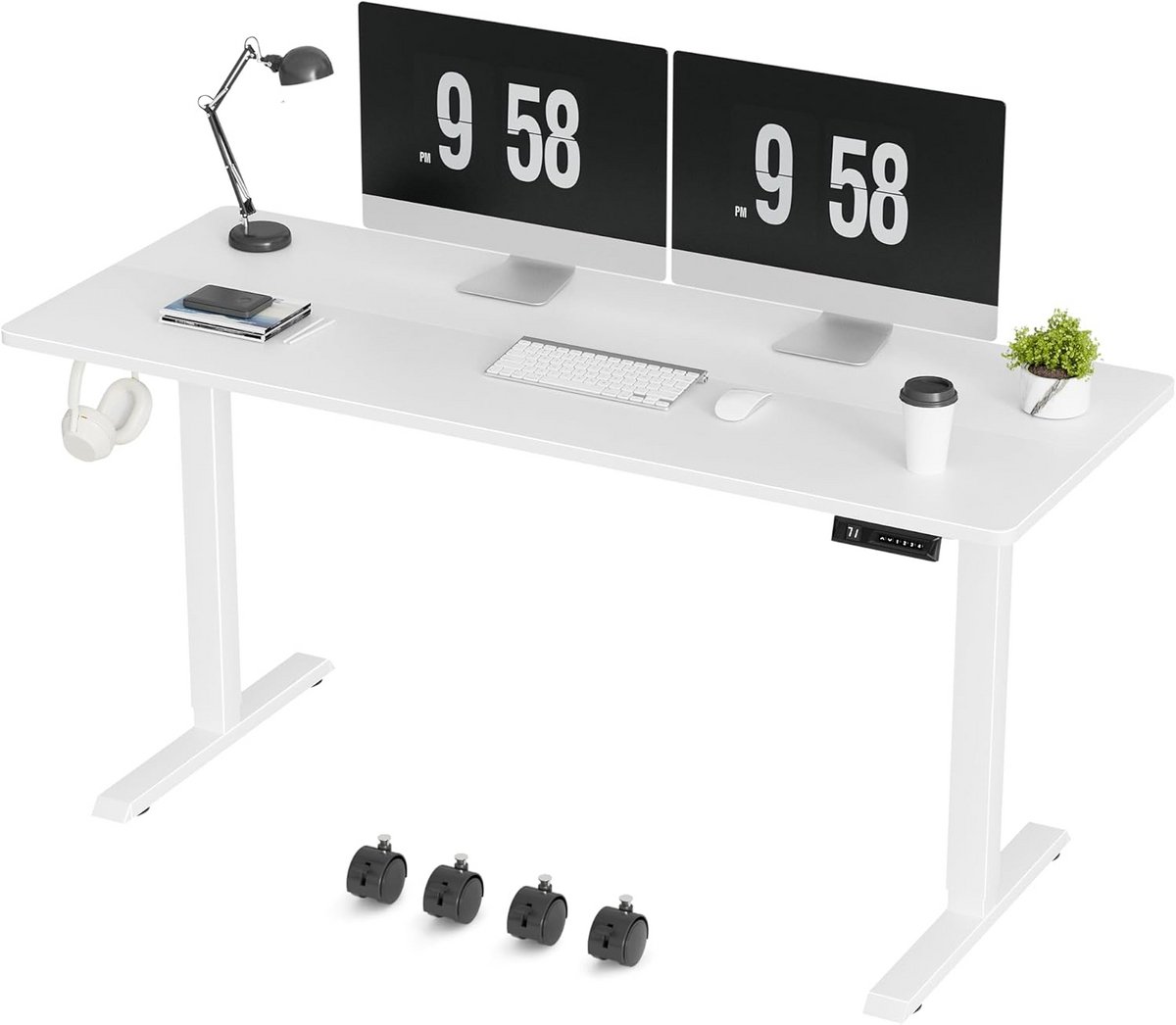 Hoogte Verstelbaar Elektrisch Sta Bureau 137 x 61 cm met Kabelbeheerdoos