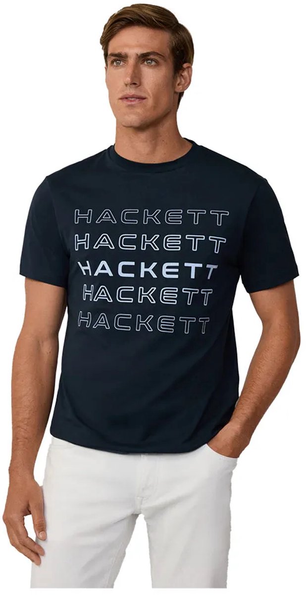 Hackett Gradient T-shirt Met Korte Mouwen Blauw XL Man