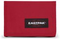 Gesloten rode Eastpak portemonnee met zwart Eastpak logo aan de voorzijde.
