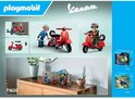 Verschillende PLAYMOBIL Vespa speelsets en verpakkingen.