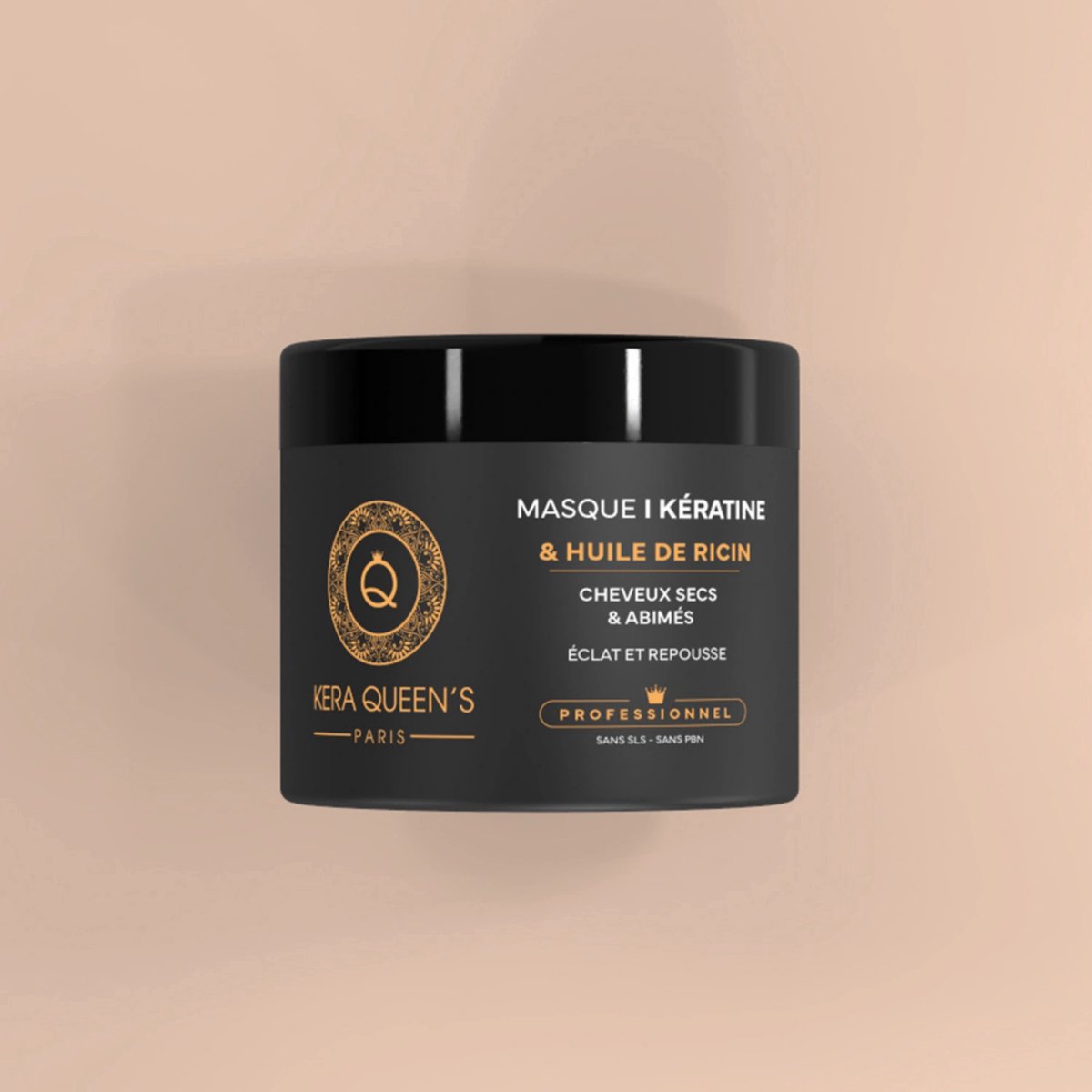 Kera Queens | Professioneel Haarmasker met Keratin & Castor Oil - voor droog en beschadigd haar - 500ml - Vegan