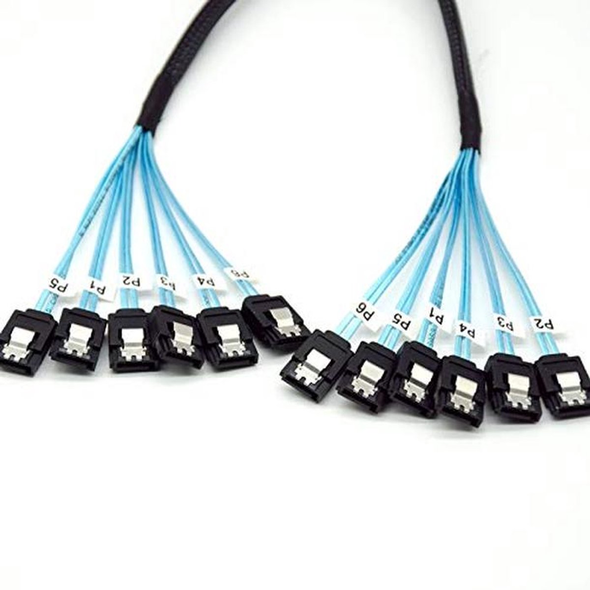 Hoge Snelheid 6Gbps SATA III Kabel voor Server - 6 Stuks