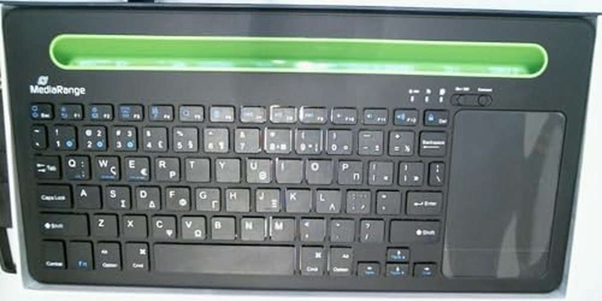 Compact draadloos toetsenbord met touchpad en QWERTY indeling - Zwart/Groen