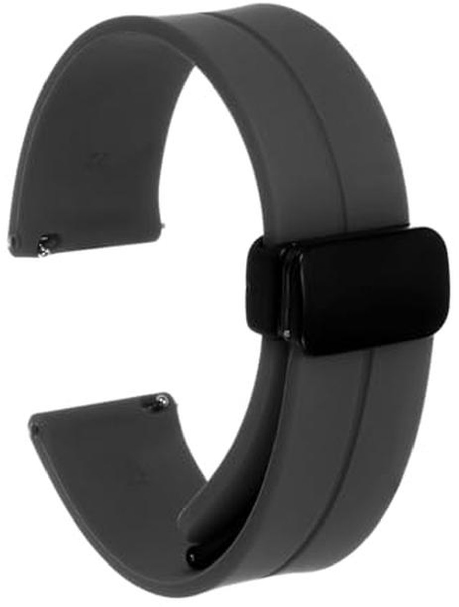 Siliconen horlogebandje 22 mm met snelsluiting en magnetische vouwsluiting