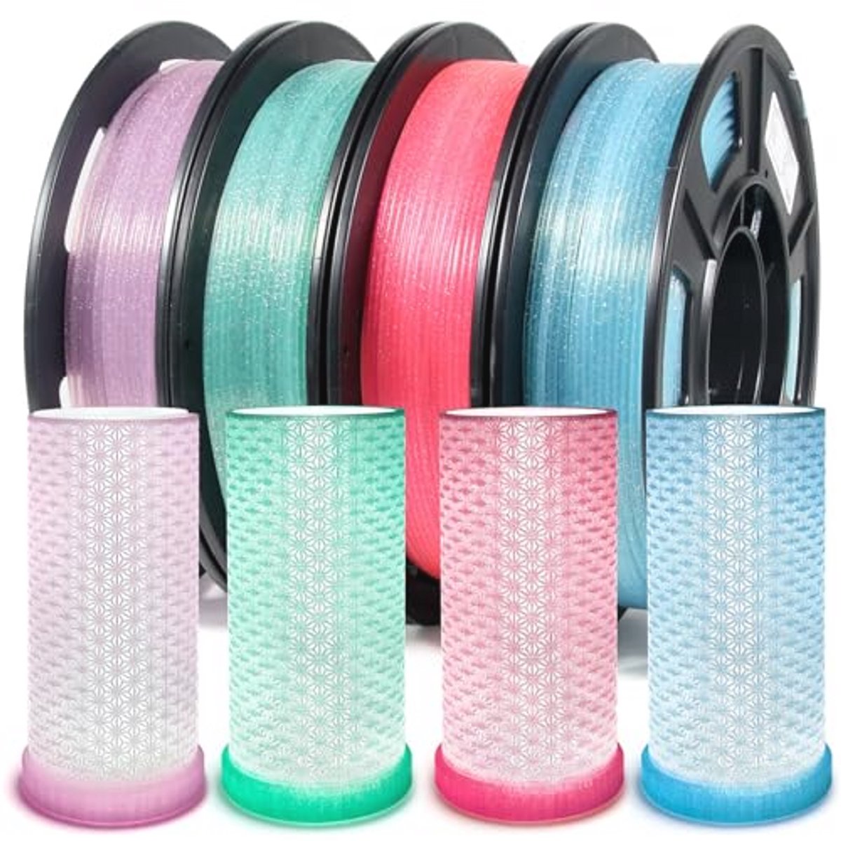 Glitter PLA Filament 1.75mm - Transparant 3D Printer Filament - 250g